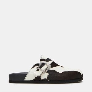 Steve Madden cow print slides